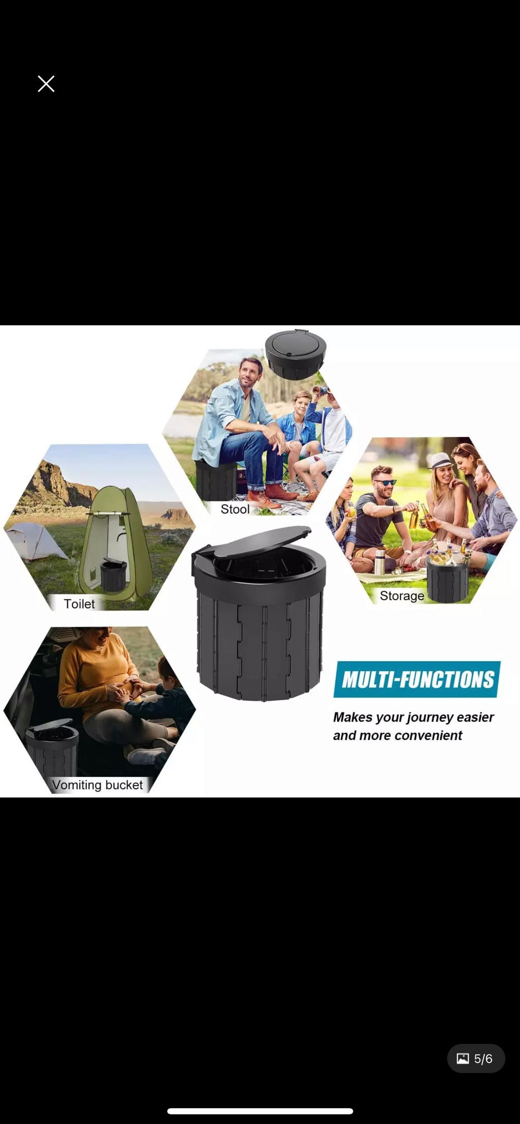 Portable Folding Toilet /1 Bundles of Trash Bag