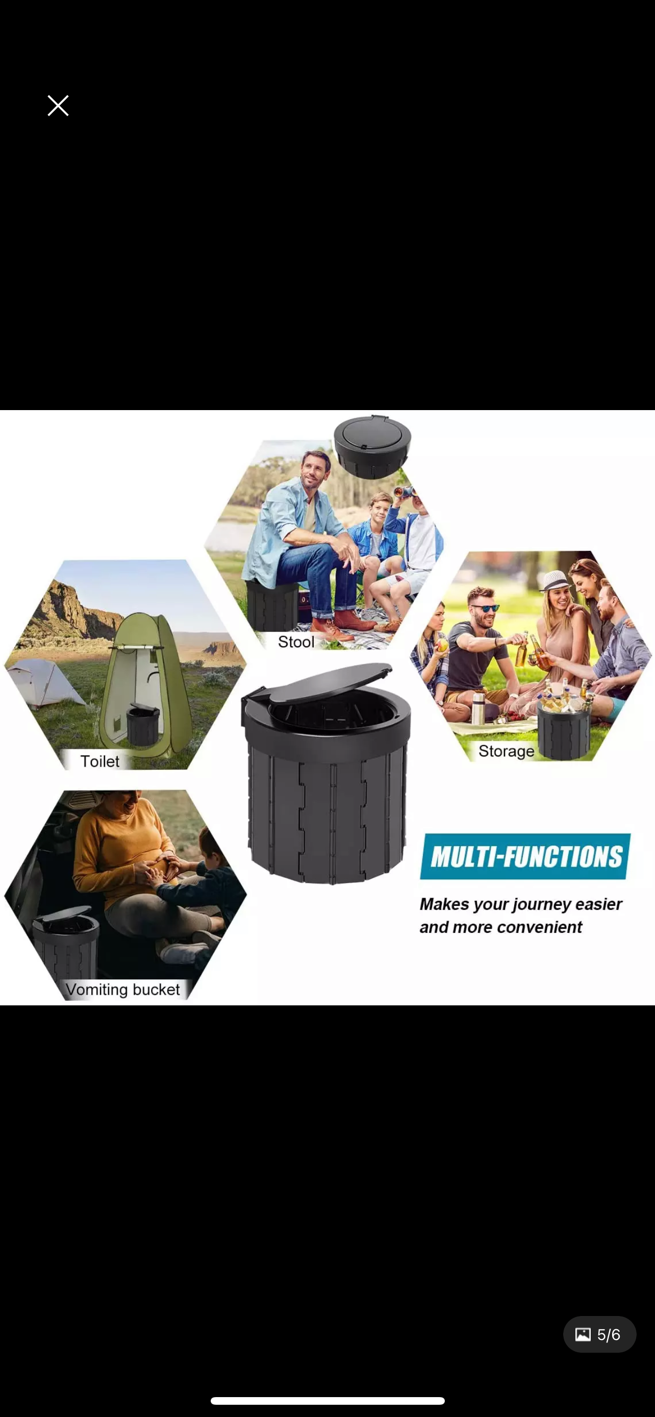 Portable Folding Toilet /1 Bundles of Trash Bag